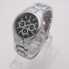 Stylish Stainless Steel Black Dial Quartz Wrist Watch