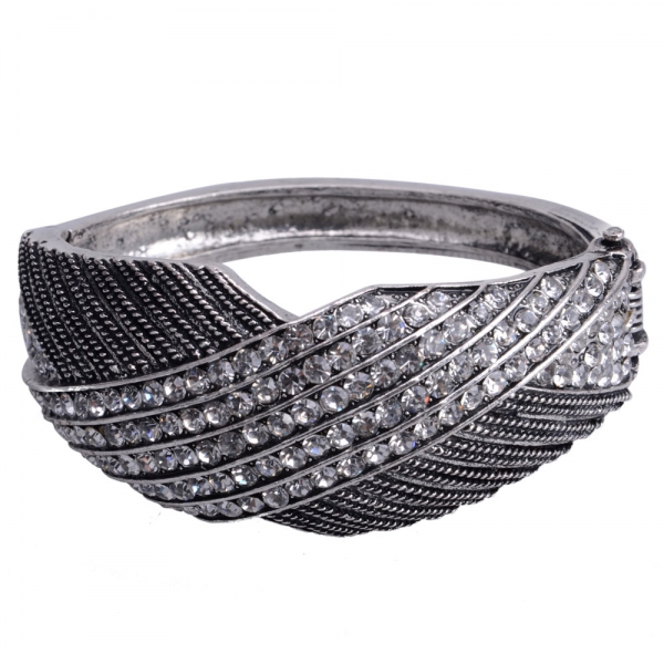 Retro Cross Alloy and Rhinestone Women´s Bangle Bracelet