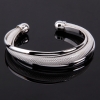 Charming Bilateral with Inside Net Cuff Bracelet - Silver