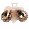 Teardrop-shaped Cut Edge Diamond Retro Stud Earrings - Champagne