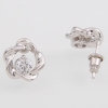 Twisted Vine Diamond Flower Stud Earrings