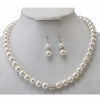 Popular White Pearl Crystal Ball Adornment Necklace Set