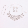 Waterdrop Rhinestone Necklace & Earrings & Bracelet & Ring Set